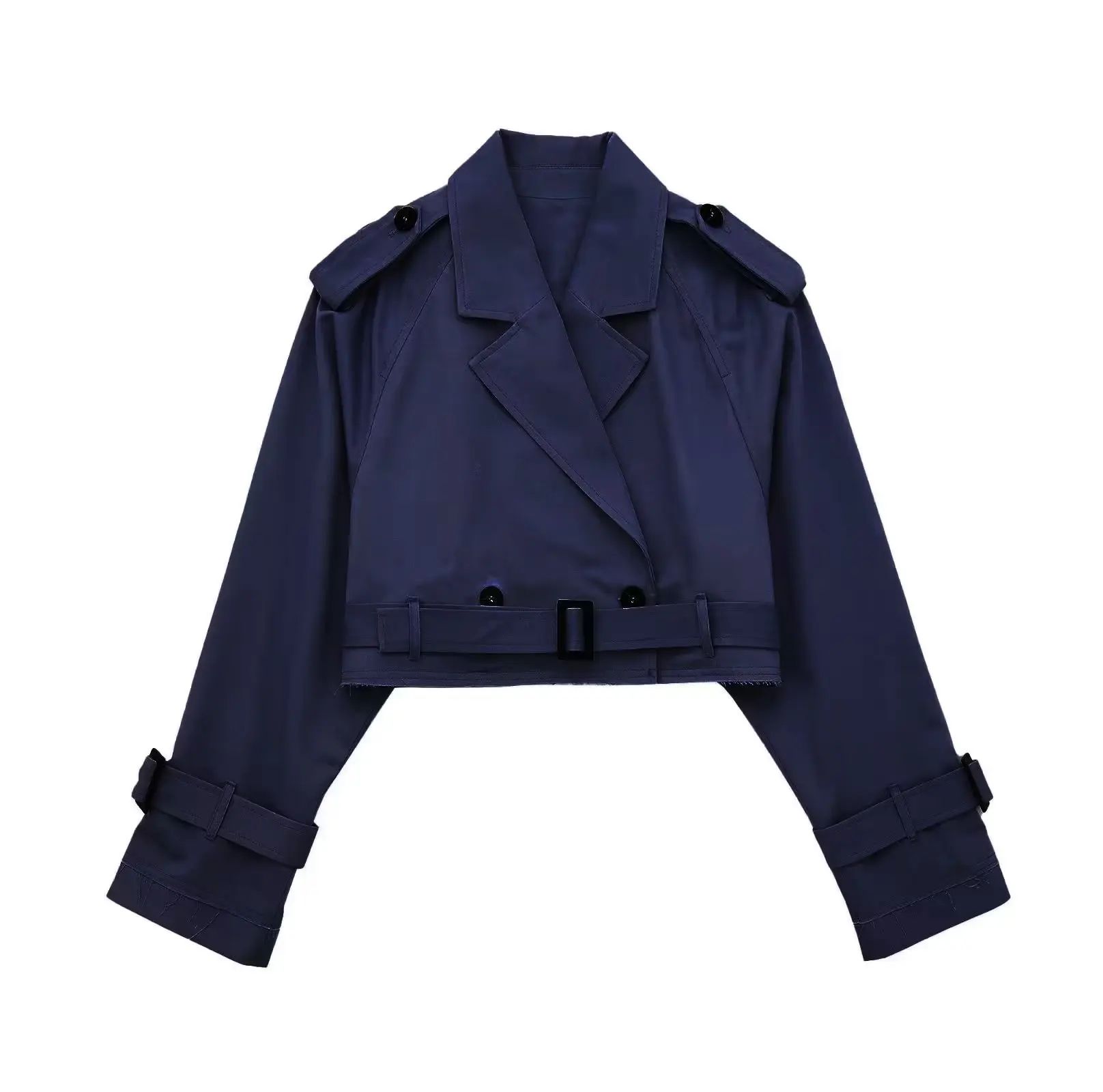 Fashion Trench Jacket Women with Belt Cropped Trench Jacket Autumn 2024 New Vintage Long Sleeve Female Chic Lady Coat Outfits