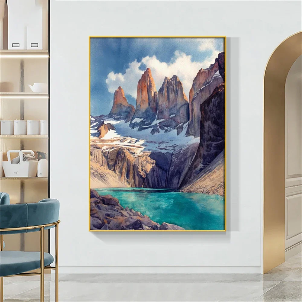 World Famous Landscape Canvas Print Vintage City Mountain Sea Lake Scenery Art Home Living Room Decor Travel Destination Poster