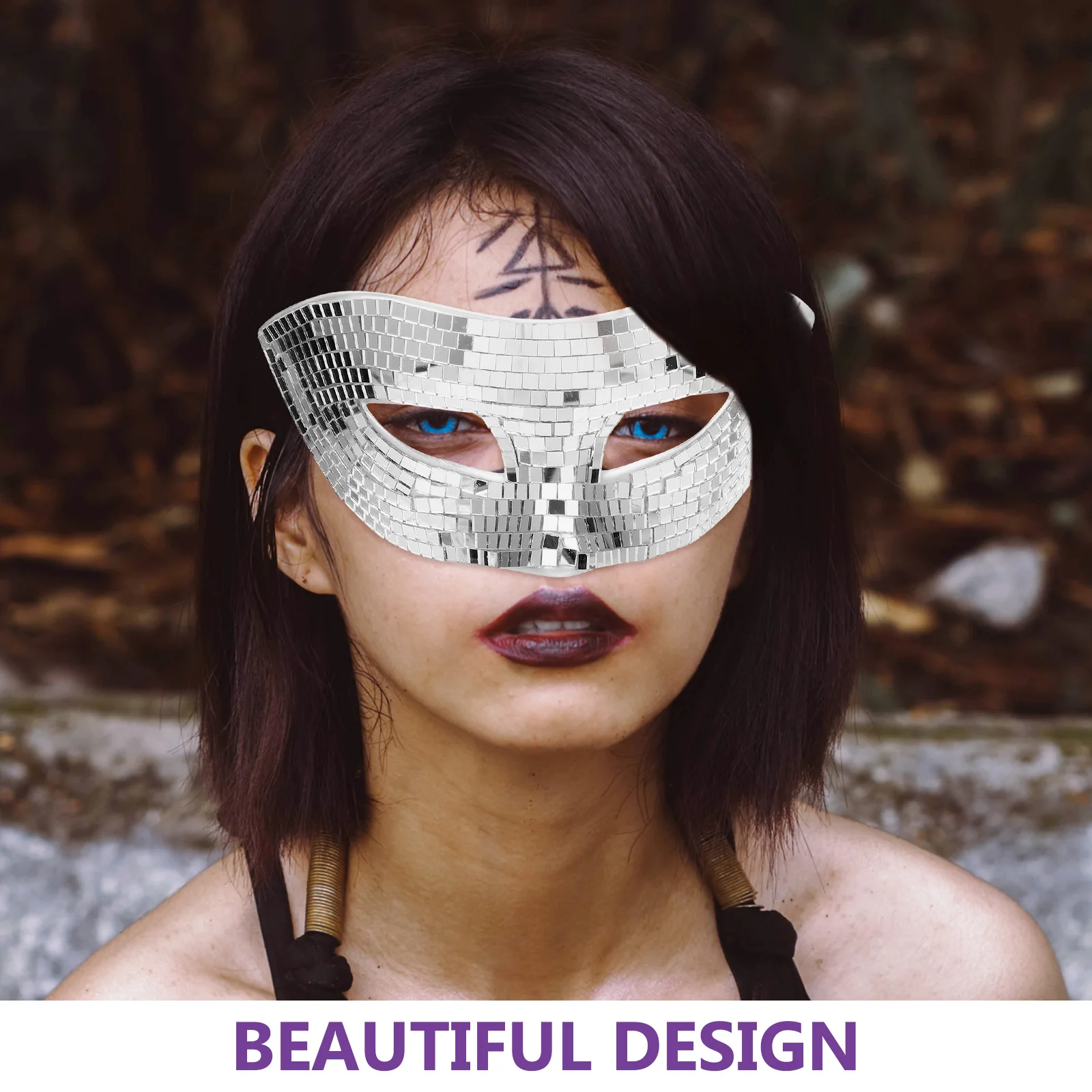 

Aldult Mirror Sequin Mask Miss Face Decorations Acrylic Women Halloween Masquerade