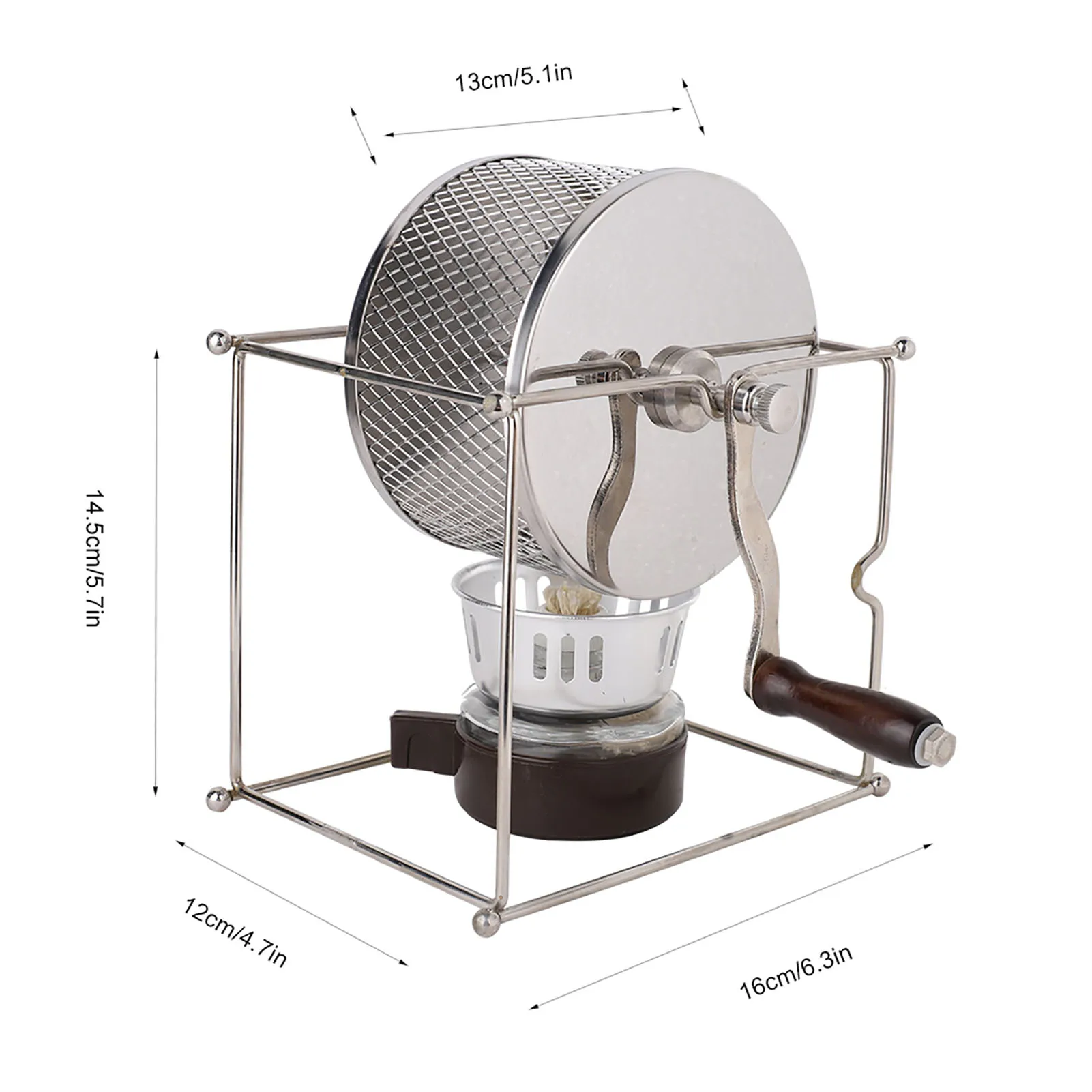1Pc Mini Manual Coffee Beans Roasting Machine Stainless Steel Rollers Coffee Roaster DIY Coffee Home Baking Tools