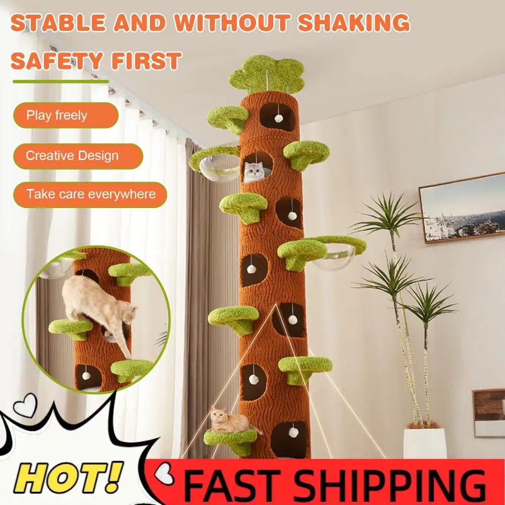 

Большая лесная кошачья лежанка-когтеточка с сизалевой подушкой, современная очень большая кошачья башня-когтеточка для кошек породы мейн-кун