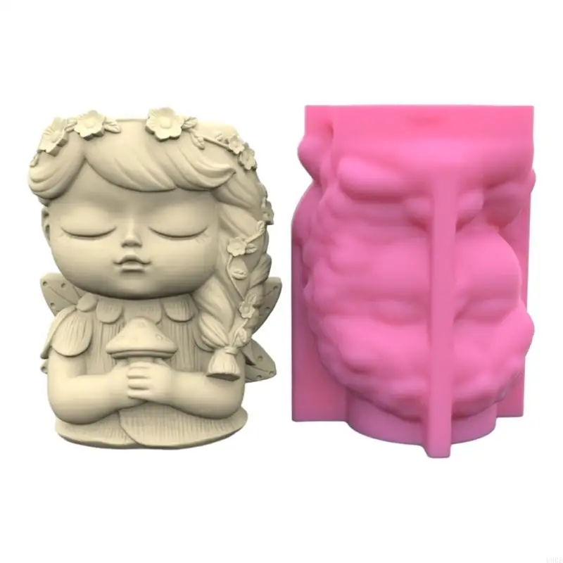 

U90E Flower Pots Cement Silicone Mold 3D Girl Succulent Planter Molds Resin Mold DIY