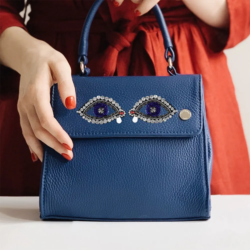 

4pcs Rhinestone Beaded Patches Evil Eye Applique Sew On Diy Decorative Crystal For Clothing Jeans Jackets Handbags Shoes