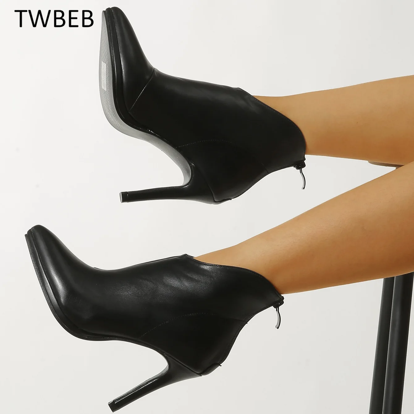 

NEW Women's Ankle Boots Sexy Women Pointed Toe Ladies Thin High Heels Female Shoes Woman Footwear Plus Size 35-42