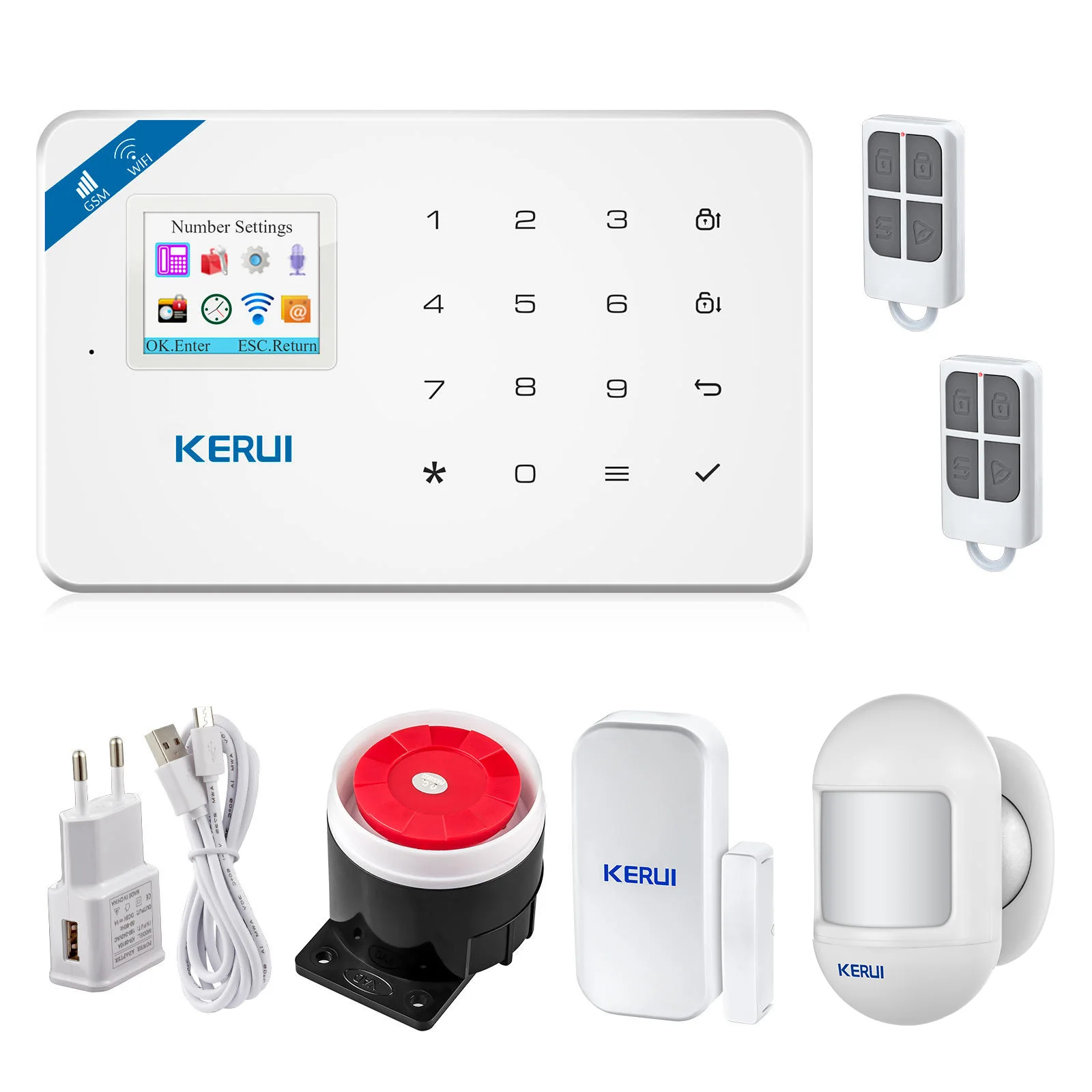 

KERUI W181 Wireless Wifi Home Alarm GSM IOS Android APP Control LCD SMS Burglar Alarm System For Home Security Alarm