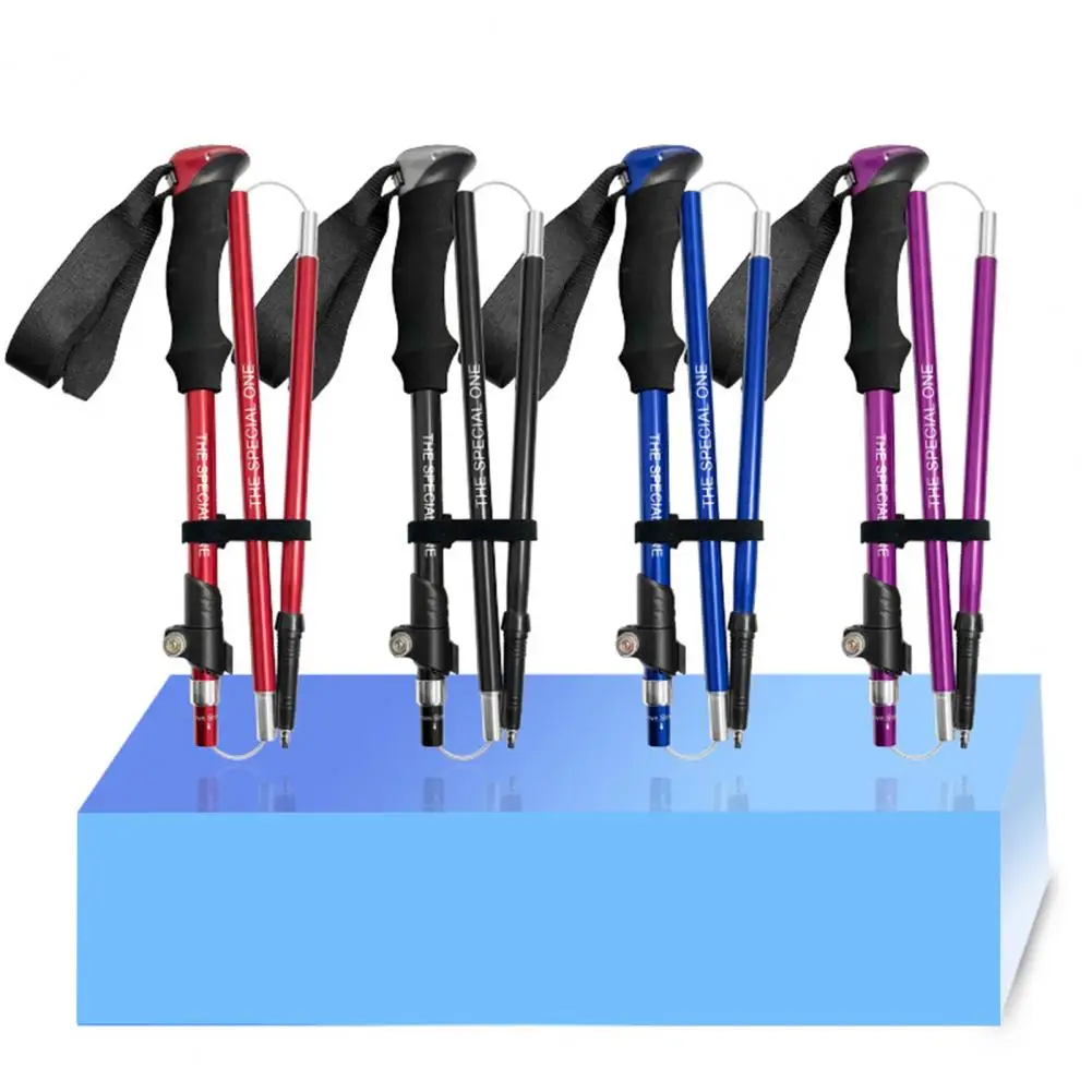 Collapsible Trekking Pole Aluminum Alloy with Non-slip Handle Adjustable Ultralight Hiking Stick Collapsible TelescopicStick