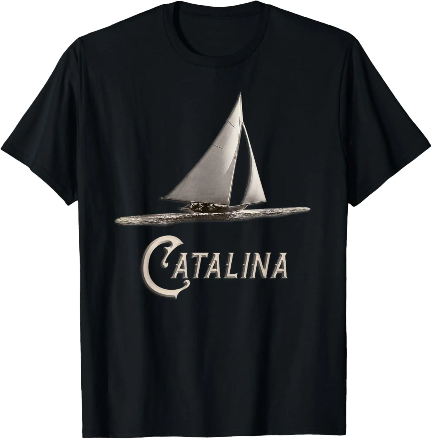 

Sailing Catalina Island Vintage Sail Boat Nautical Freedom T-Shirt