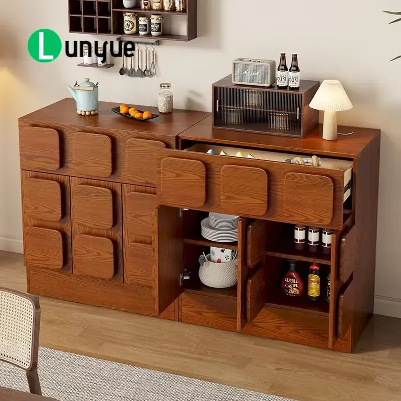Modern Wood Side Cabinet with Drawers for Living Room Home Storage Furniture Space Saving Organizer Decorative Console Table