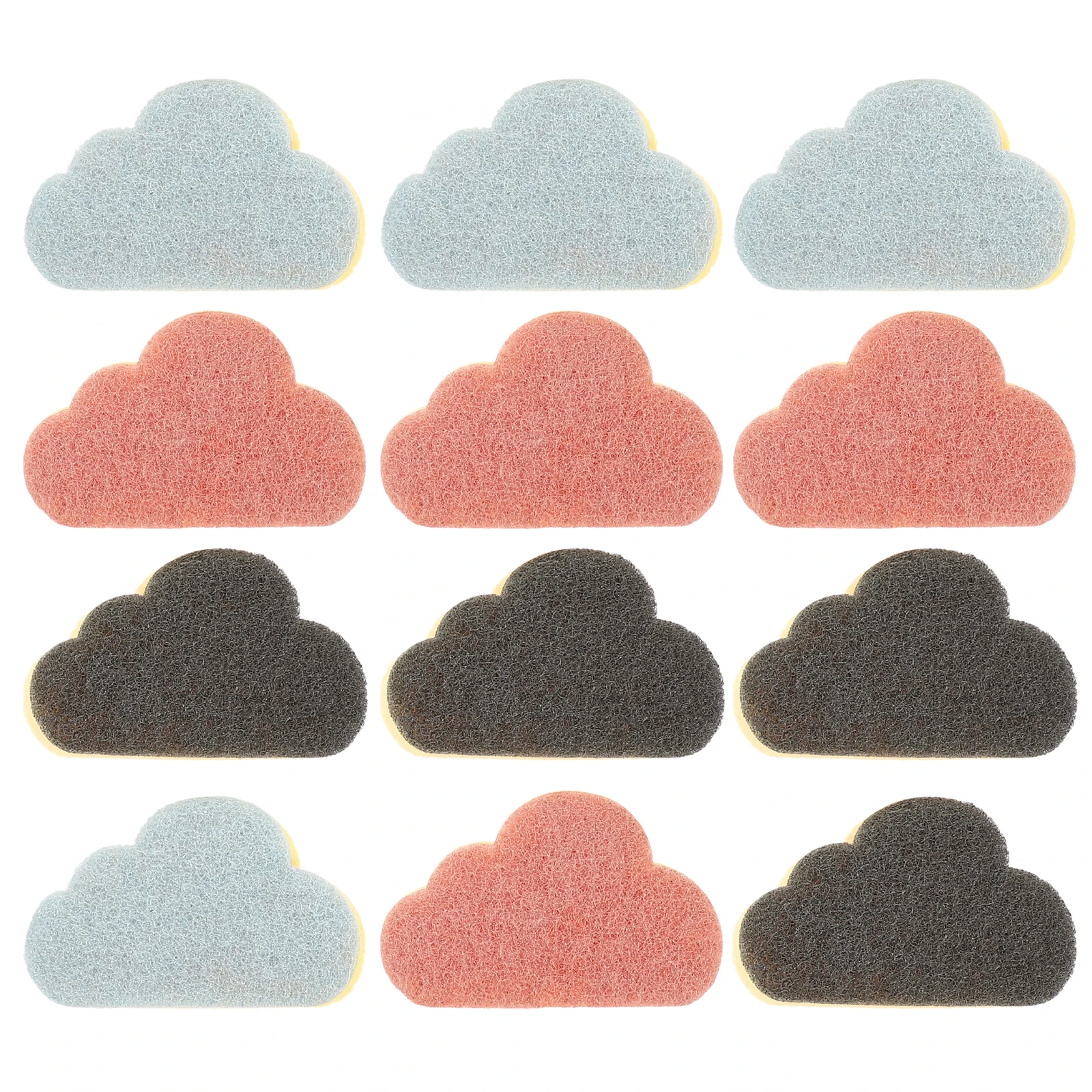 

12pcs Cleaning Sponge Kitchen Premium Lightweight Sponge Pad For Home Dish Cup Bowl Desktop Blue Black Red Each Color