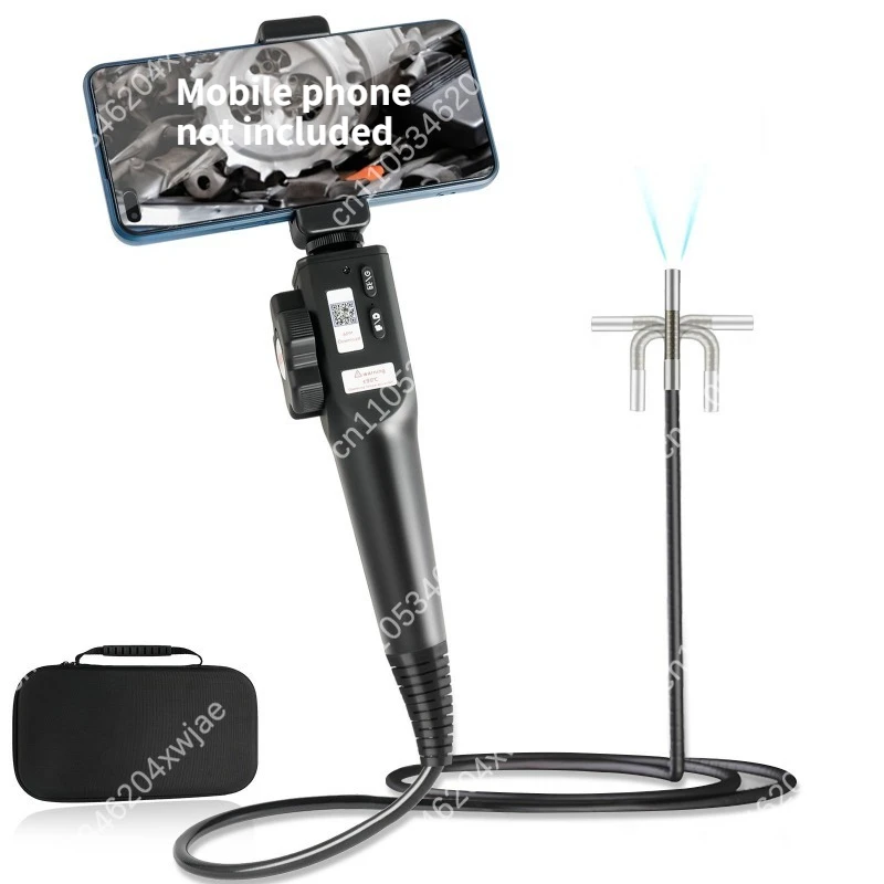 

Wireless WiFi Industrial Endoscope, 360 Articulating Probe for Automotive Pipe Interior Inspection
