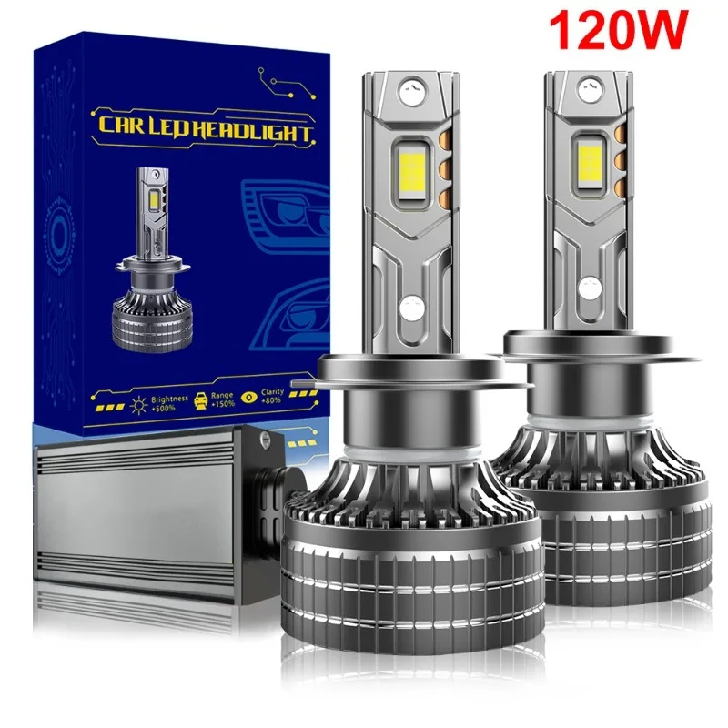 M8 Pro M17 Car LED Headlights 9005 Ultra-bright H7 Day/night Integrated H11 Spotlight H4 120W 8000LM H1 H4 9005 9006 120W 6000K