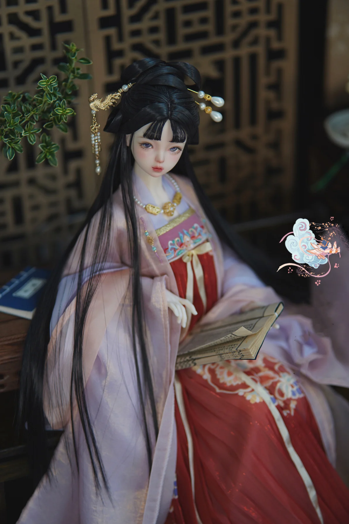 1/6 1/4 1/3 BJD Ancient Costume Skirt Chinese Hanfu Long Robe Fairy Dress For BJD/SD MSD SD13 Big Girl Doll Accessories A2153