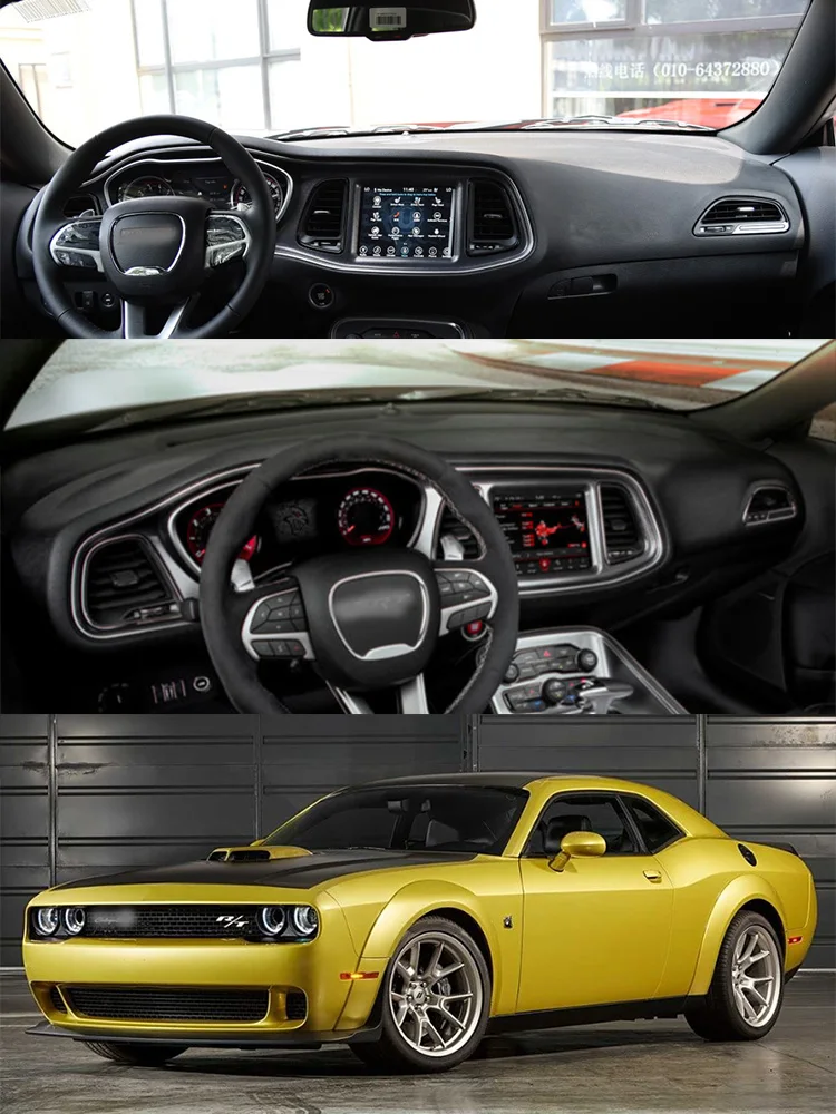 For Dodge Challenger Dashmat Anti-Slip Dash Mat Dashboard Cover Instrument Panel Sunscreen Pad Ornaments 2