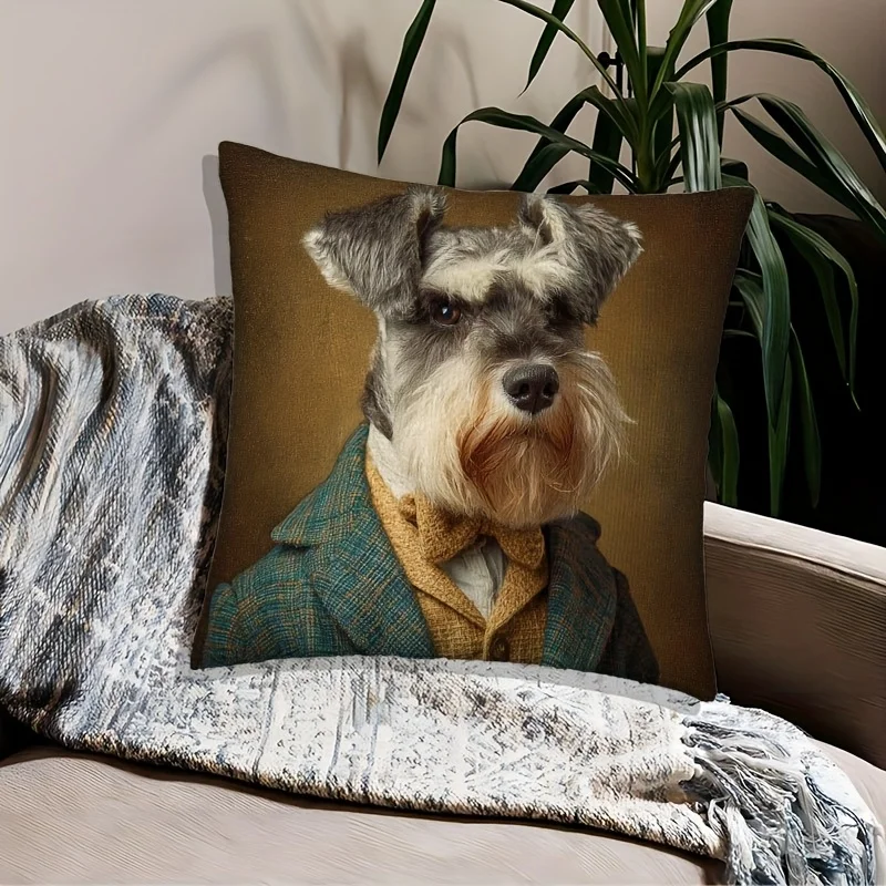 High Quality Dog Portrait Pillowcase Throw Cushion Cover for Pet Owners Animal Art Decorative Accent Pillow 40x40cm Home Decor G