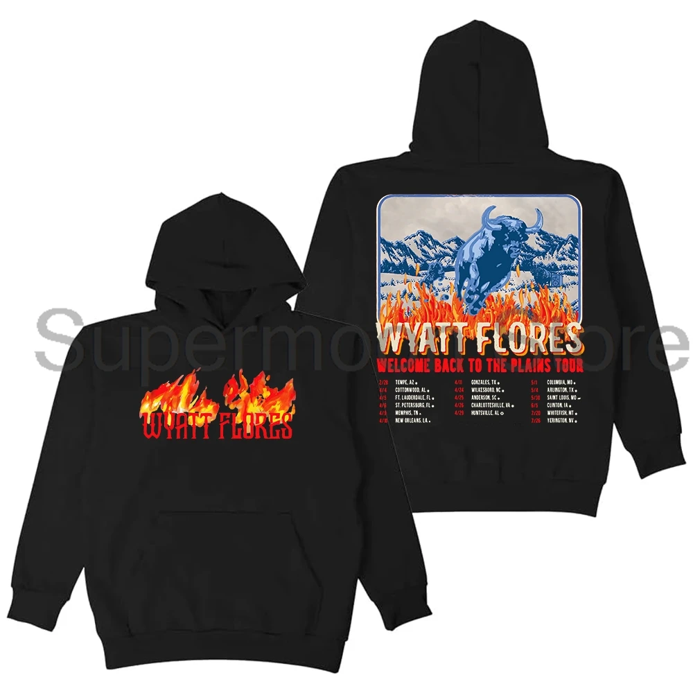 

Wyatt Flores Welcome Back To The Plains Tour 2025 Hoodie Long Sleeve Streetwear Women Men Hooded Sweatshirts