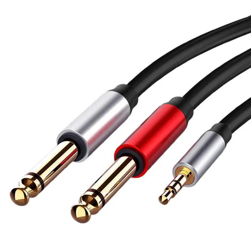 3.5mm Stereo To Dual 6.5 Male Computer Mixer Audio Cable Practical Audio Adapter For Stage News Release KTV Home Theater