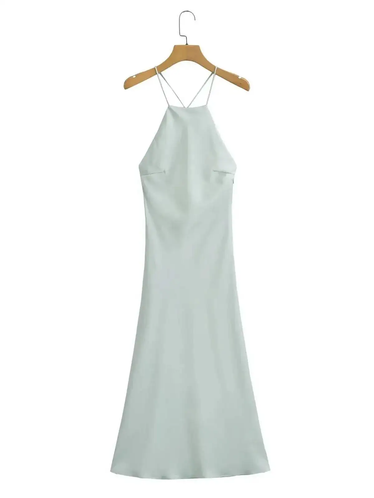 فستان نسائي صيفي جديد لعام 2025 فستان بدون أكمام من الساتان والحرير 9588 على الطراز الغربي فساتين نسائية ضيقة على الموضة OB8N #5