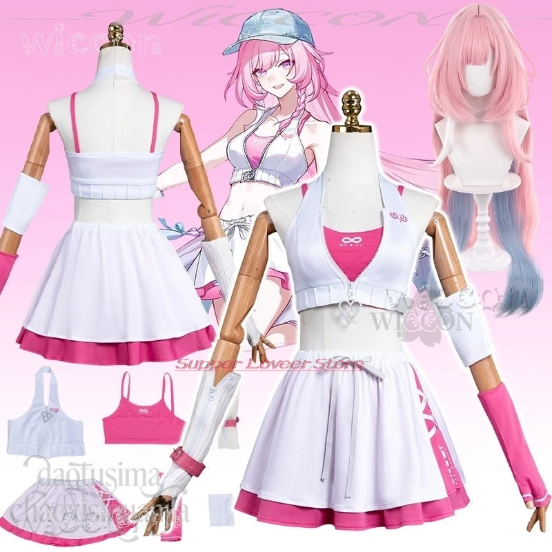 

Adults costume Game Honkai：Star Rail Cosplay Cyrene Anime New Skin Kawaii Pink Camisole White off-shoulder Sports Halloween carn