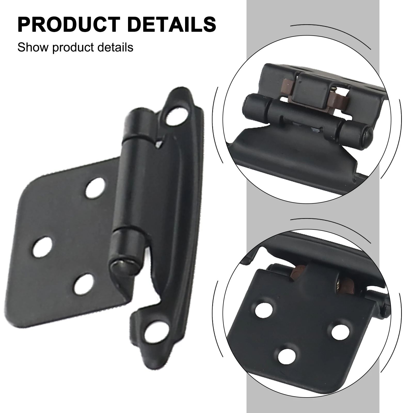 

10pcs Heavy Duty Cabinet Hinges Overlay Flush Self Closing for Kitchen Furniture Cupboards with Quiet Operation