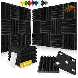 Black Sound Absorbing Panel 6/12/24 Pcs, For Studio Bedroom Self-Adhesive Wall Sticker, Recording Studio Soundproofing Material