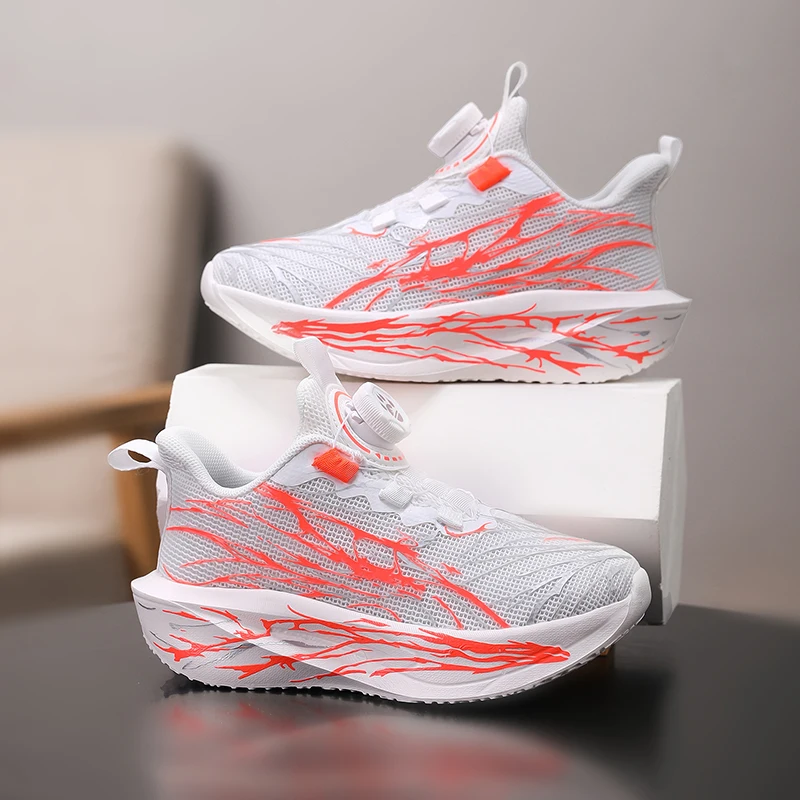 

Детская спортивная обувь, осенняя сетчатая вращающаяся пряжка, удобные профессиональные кроссовки для бега, студенческая спортивная обувь для соревнований по кампусу