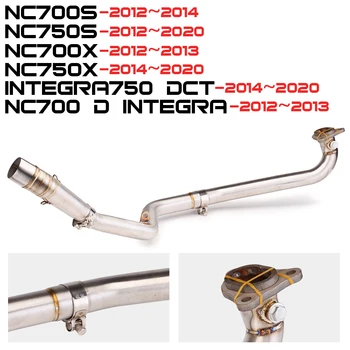 Motorcycle exhaust system front tube connecting pipe escape slip on original muffler connect for NC750 2012-2021