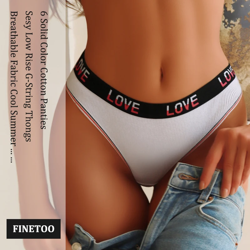 ks/sada dámských bavlněných tang, sexy nízký pas, tanga s T-back, žebrované pohodlné dámské spodní prádlo, dámské sexy tangá, velikost S-XL - náhled 2