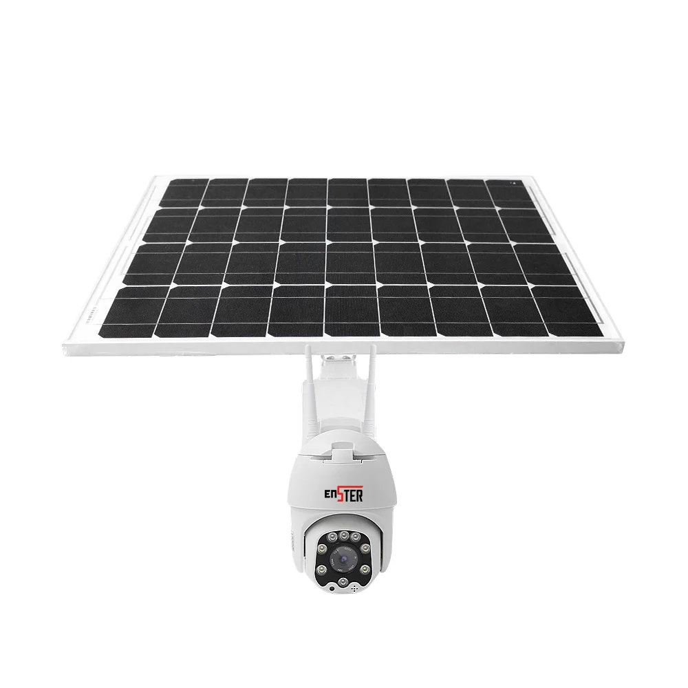 

Enster high capacity battery 4g monitoring 360 degree rotation solar ptz camera