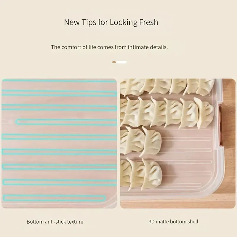 Fresh Refrigerator Box Storage Box Container Dumpling Dumpling Keep Organizer Kitchen Transparent Multi-layer Box Storage Food