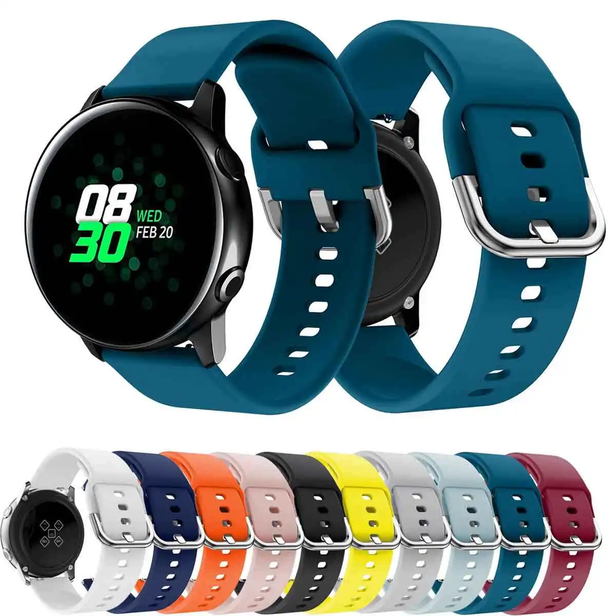 Watch Strap For Samsung Galaxy Watch Active 2 40/44mm Silicone Wristband Bracelet for Galaxy Watch 3 41mm/Galaxy 42mm/Active1