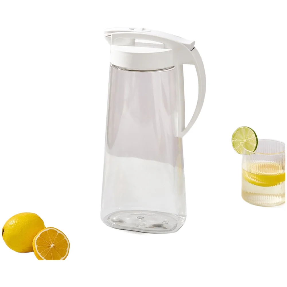 Plastic Water Pitcher 2.1L with Press Lock Lid Large Capacity for Iced Tea Juice Lemonade Home Kitchen Storage