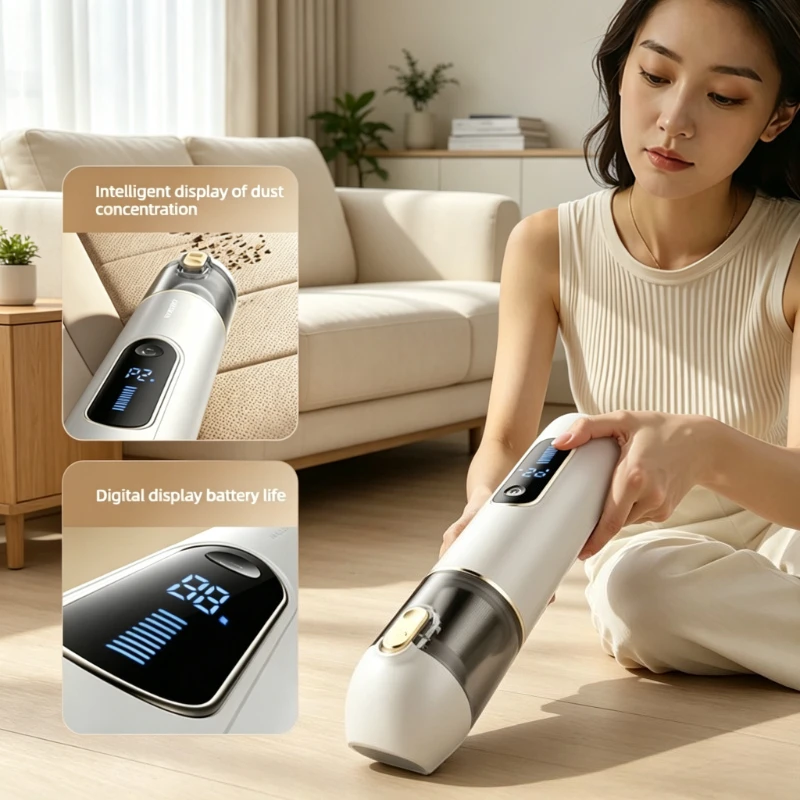 XC02 Cordless Handheld Vacuum Cleaner Strong Suction Blower 2 in 1 for Car Home Desk Window Pet Hair Portable Use 무선 핸디 청소기