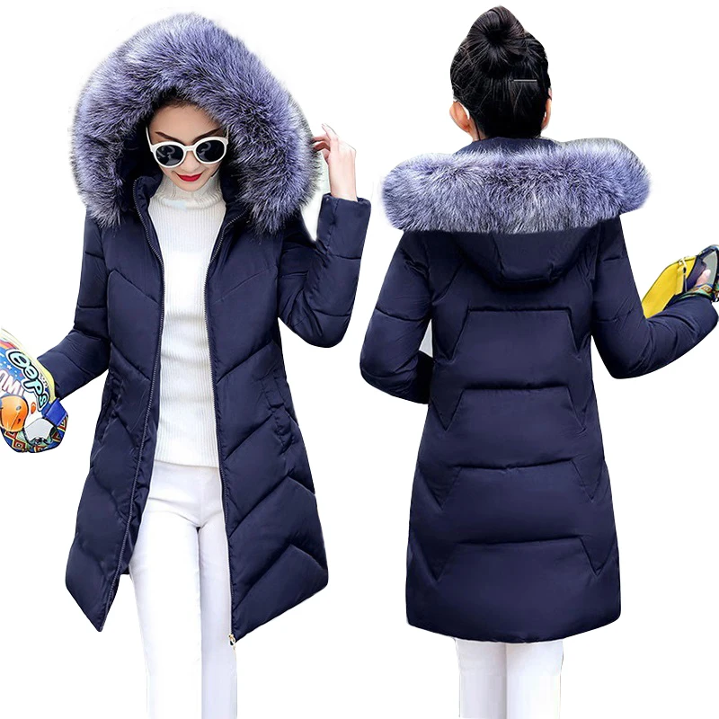 2024 Faux Fur Parkas Women Down Jacket Plus Size 7XL Women Parkas Thick Outerwear hooded Winter Coat Female Jacket Cotton padded