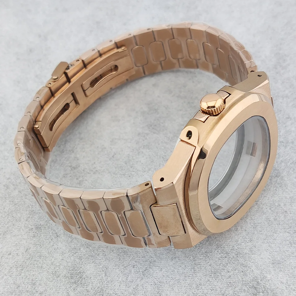 스테인레스 스틸 사파이어 유리 방수 시계 케이스, 나비 버클 스트랩, NH35 NH36 무브먼트에 적합, 41mm 케이스