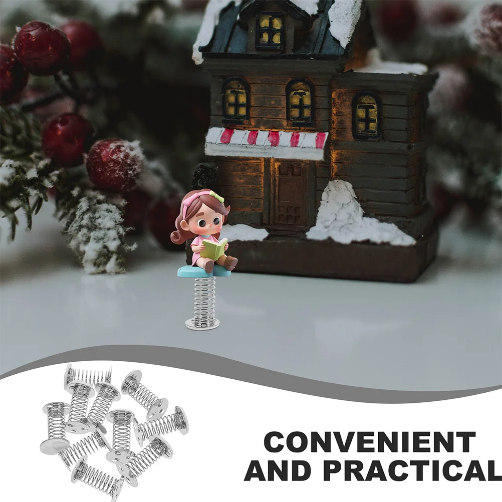 40 szt. Podstawka sprężynowa do ozdoby na deskę rozdzielczą samochodu, uchwyt na figurkę typu bobblehead do wszystkich pojazdów, interaktywna figurka z ruchomą głową, metalowa sprężyna