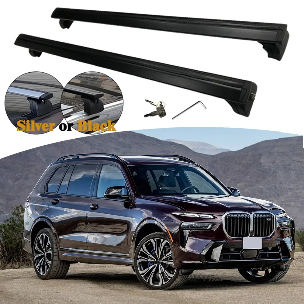 

2 шт. алюминиевая регулируемая перекладина, подходит для BMW X7 G07 2019-2025, поперечная перекладина, багажник на крышу, запираемый багажник