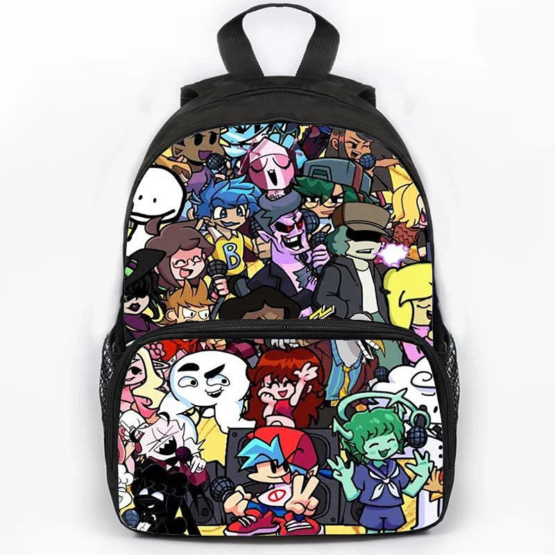 

16 Inch Friday Night Funkin Print Backpack Cartoon Primary Students School Bags Travel Bookbag Laptop Rucksack Children Bagpack