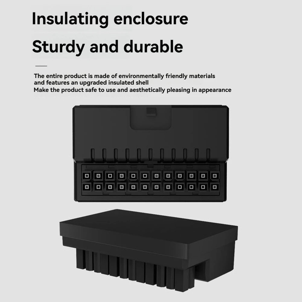 Computer ATX 24Pin 90° Converter Motherboard Power Supply ARGB Cable Connector DIY Mounting Accessessory For Desktops PC