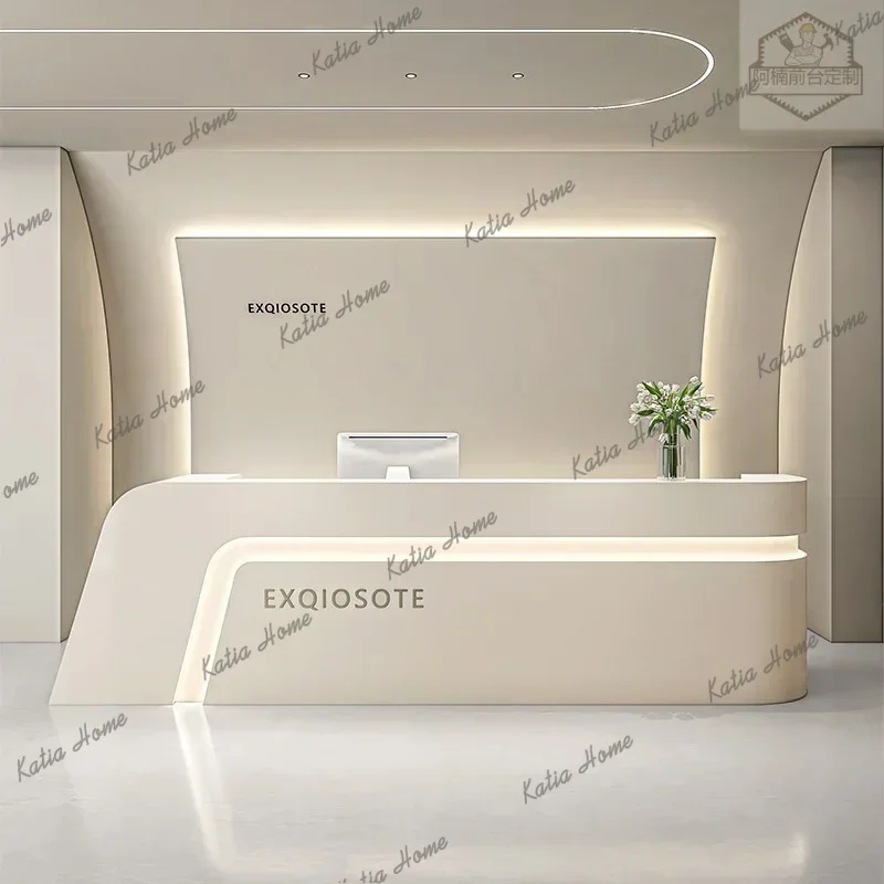 FG Storage Front Desk Reception Counter Hotels Business L Shaped Reception Desks Beauty Salon Mostrador Recepcion Office Furnitu