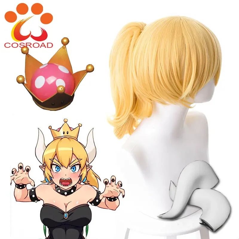 Super Bowsette Kuppa Koopa Hime Princess Wigs Cosplay Prop Crown Horns for Halloween Party MS16076