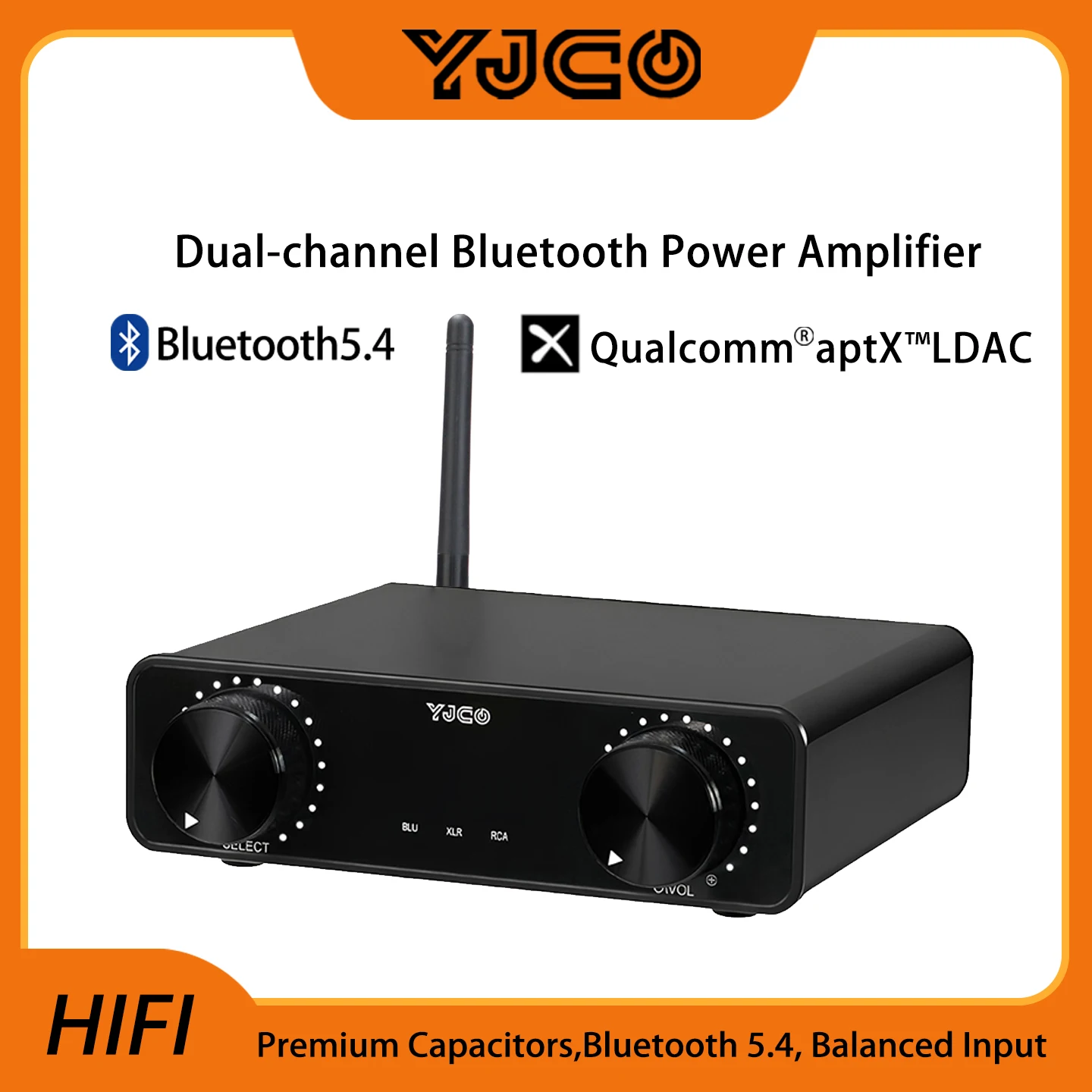 

YJCO D325S high-power fully balanced TPA3255 power amplifier hifi stereo LDAC Bluetooth decoding suitable for home amplifiers