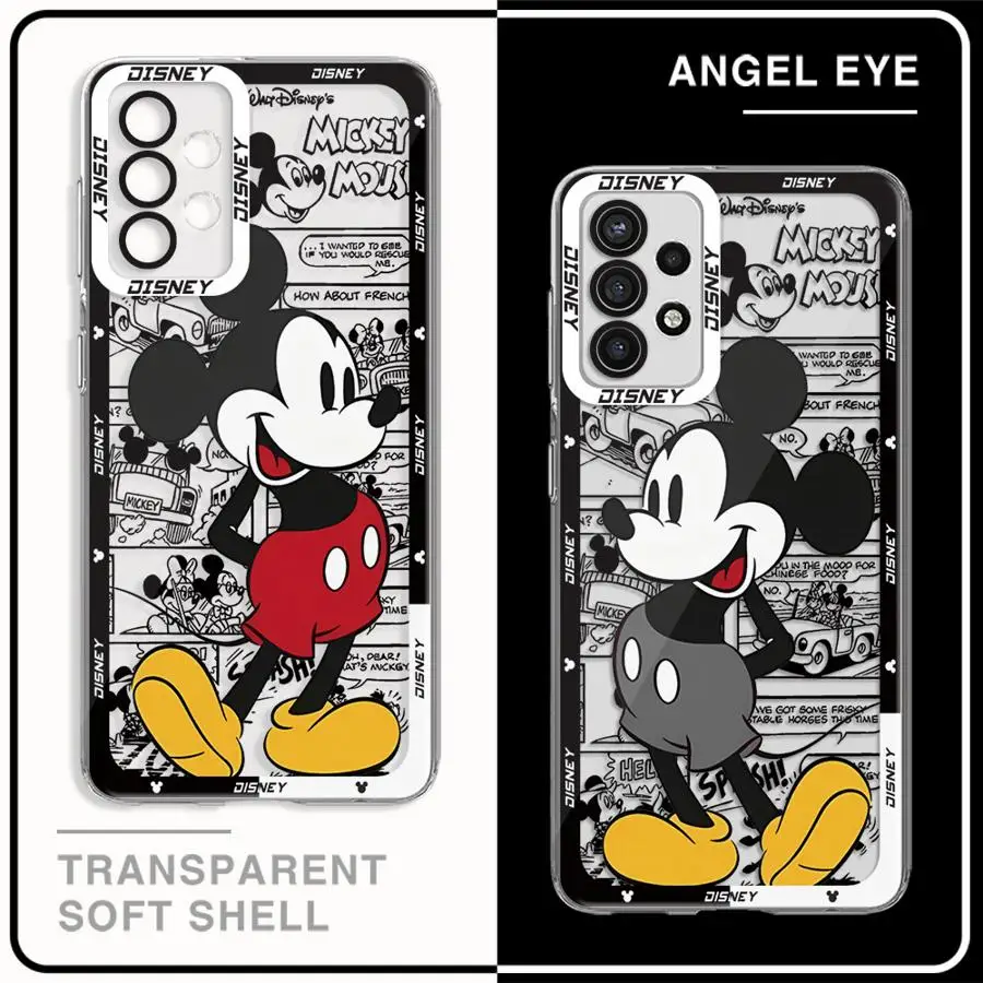 Disney Mickey Mouse Phone Case for Samsung Galaxy A35 A55A53 A54 A73 A34 A33 A25 A24 A13 A14 A15 5G Clear Soft Shell