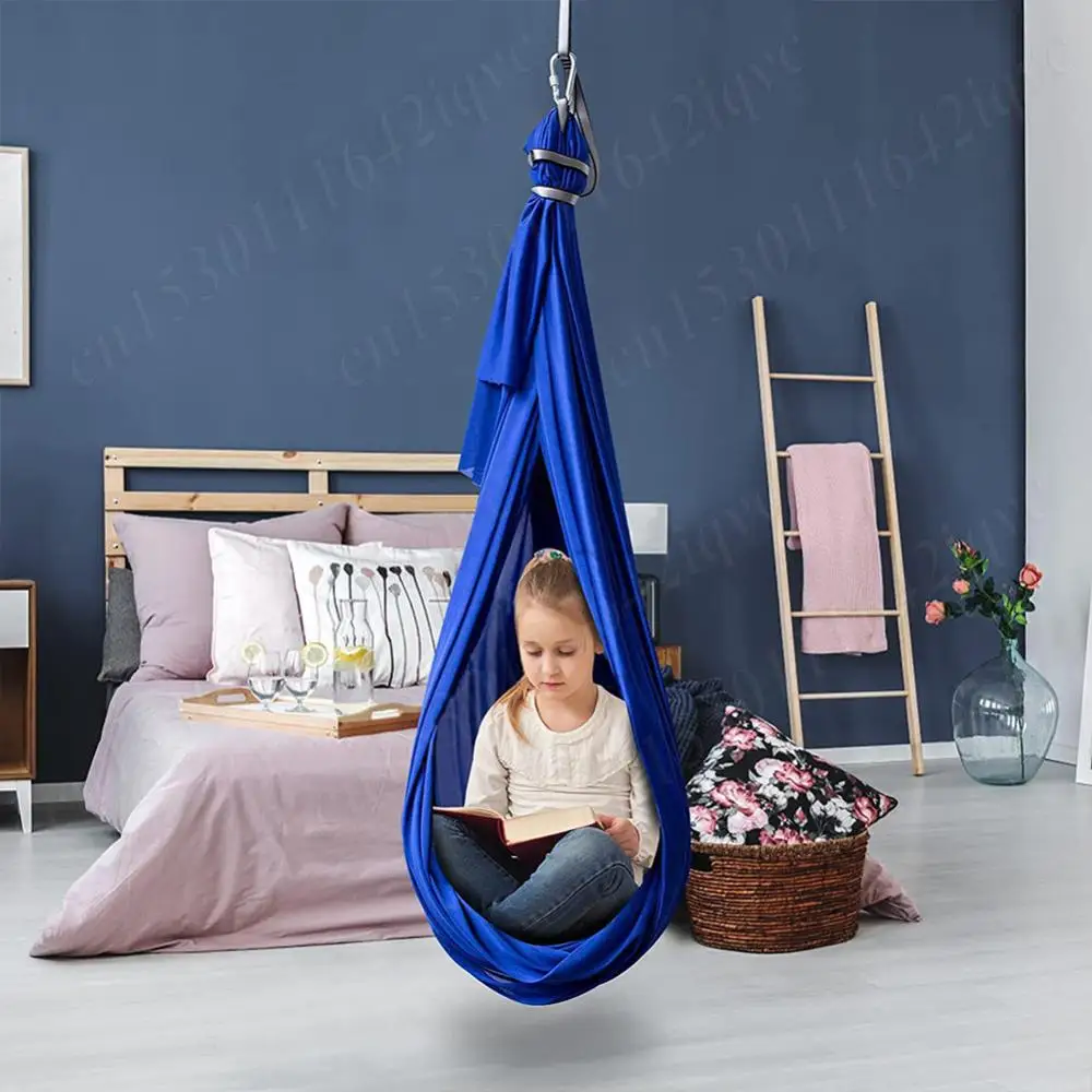 Crianças balanço sensorial balanço ajustável yoga suspensão cama terapia de compressão balanço rede cura relaxante abraço balanço sensorial