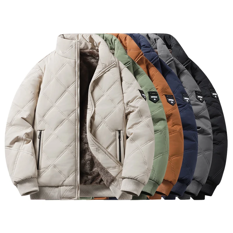 

Autumn Winter New Casual Jacket Men Stand-up Collar Windproof Clothes Trendy Light Business Male Cotton Coat