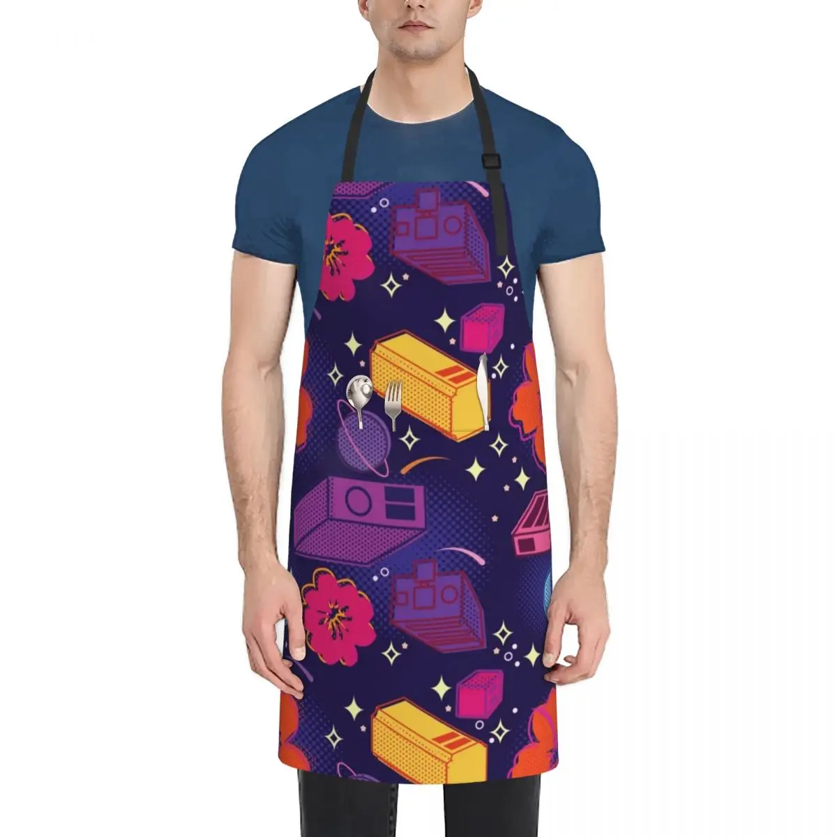 Cubesat Pattern Apron chef for man barber men Korean christmas Apron