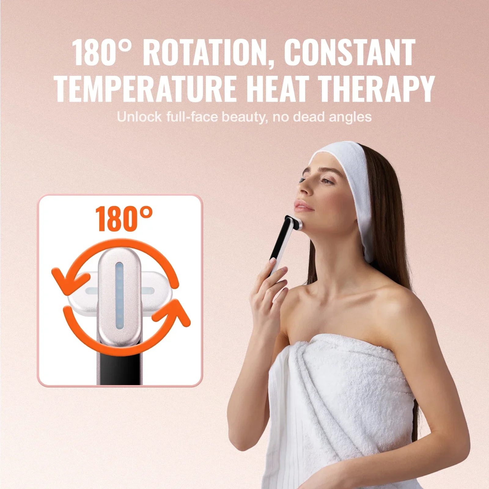 7Color LED Facial Wand Red Light Therapy Device With Heatig Therapy Microcurrent Vibrating Massage, Portable LED Beauty Wand 5