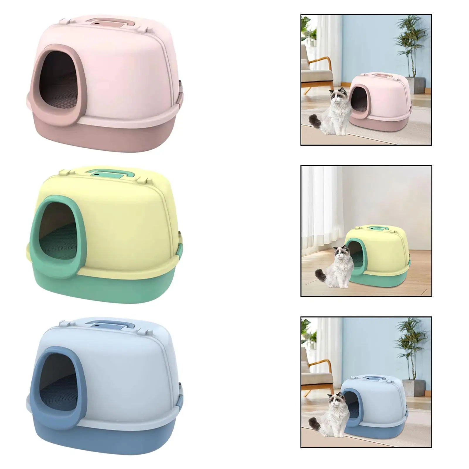 

Fully Covered Cat Litter Box Innovative Detachable High Capacity Litter Pan