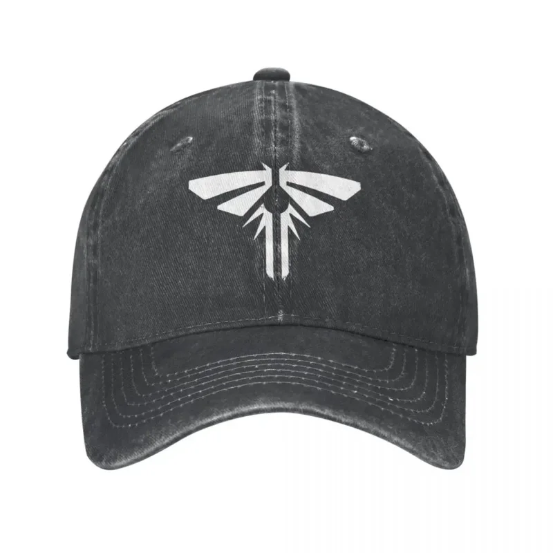 TLOU-the latest of us style cap distressed denim hat outdoor casual activities sun cap fireflies logo