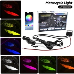 3Pcs Motorcycle LED Underbody Light Projector Ghost Angel Wings Laser Light and Rear Brake Projection Lights For Moto Deco Lamps