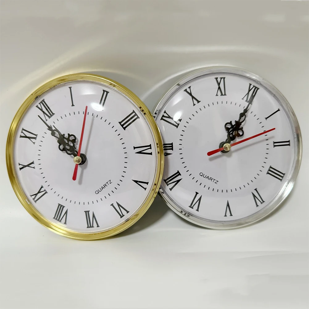 DIY 130MM Quartz Clock Insert Movement Roman Numeral Replacement Gold Silver